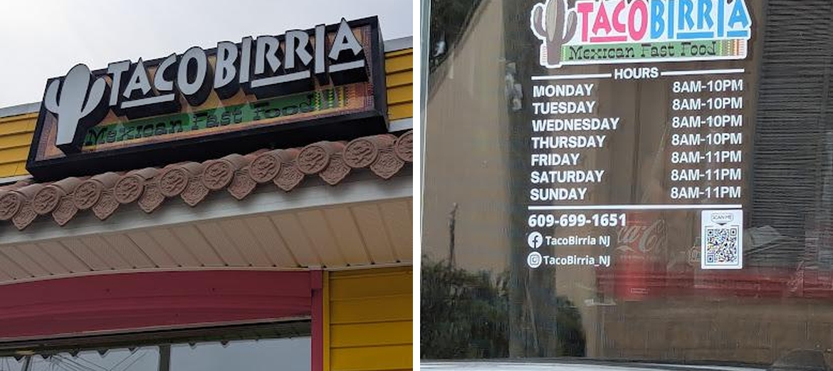 Tacobirria Mexican Fast Food Menu
